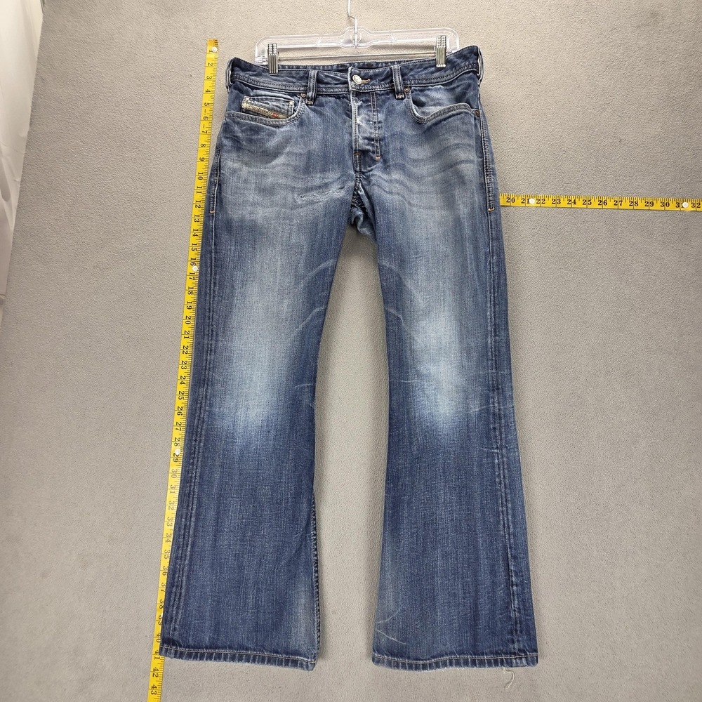 Diesel Jeans Mens 32x30 Blue Zathan Regular Bootcut Medium Wash Button Fly 0806U
